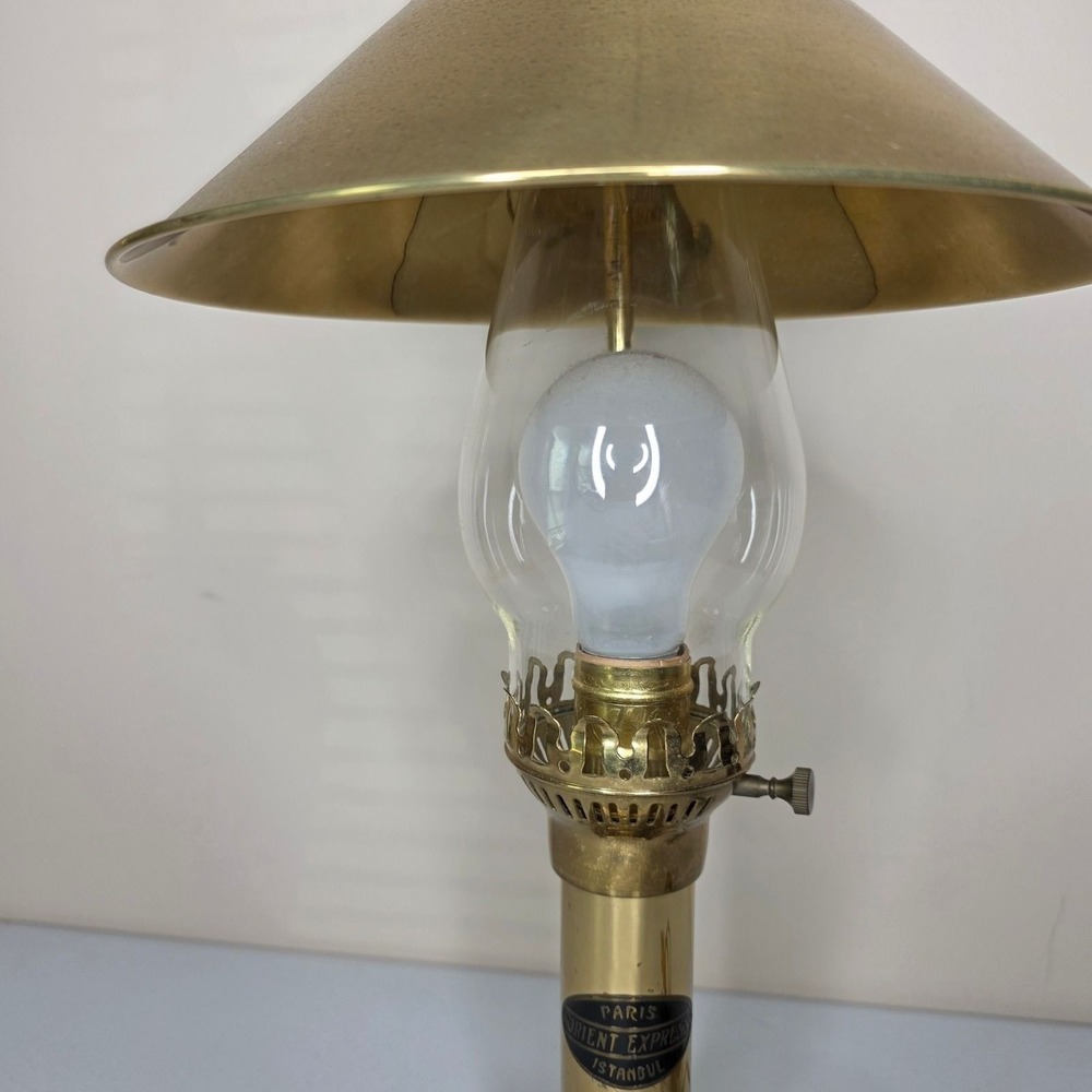 Vintage Paris Orient Express Istanbul Table Lamp Brass Claw Foot Gold 19.5in - Picture 6 of 11